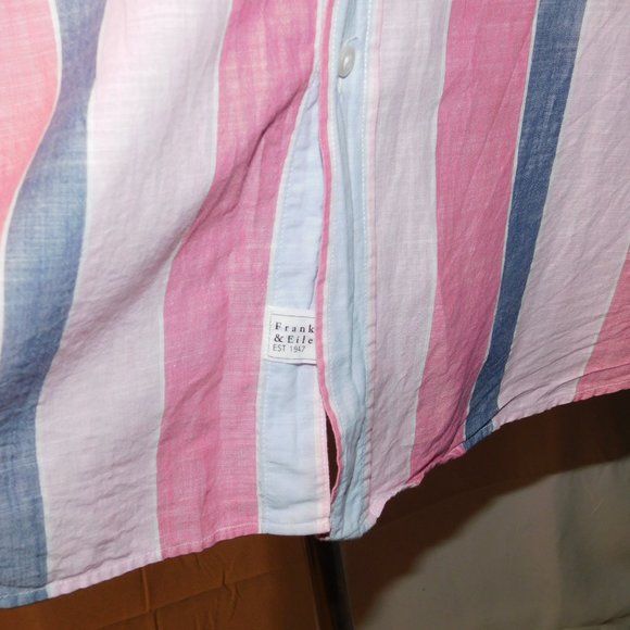 Frank & Eileen - Eileen Relaxed Button Up Shirt Woven In Italy Size Medium - Picture 3 of 14